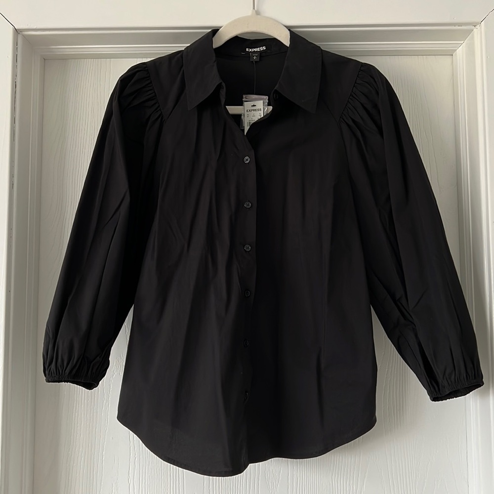 NWT Express black button down shirt